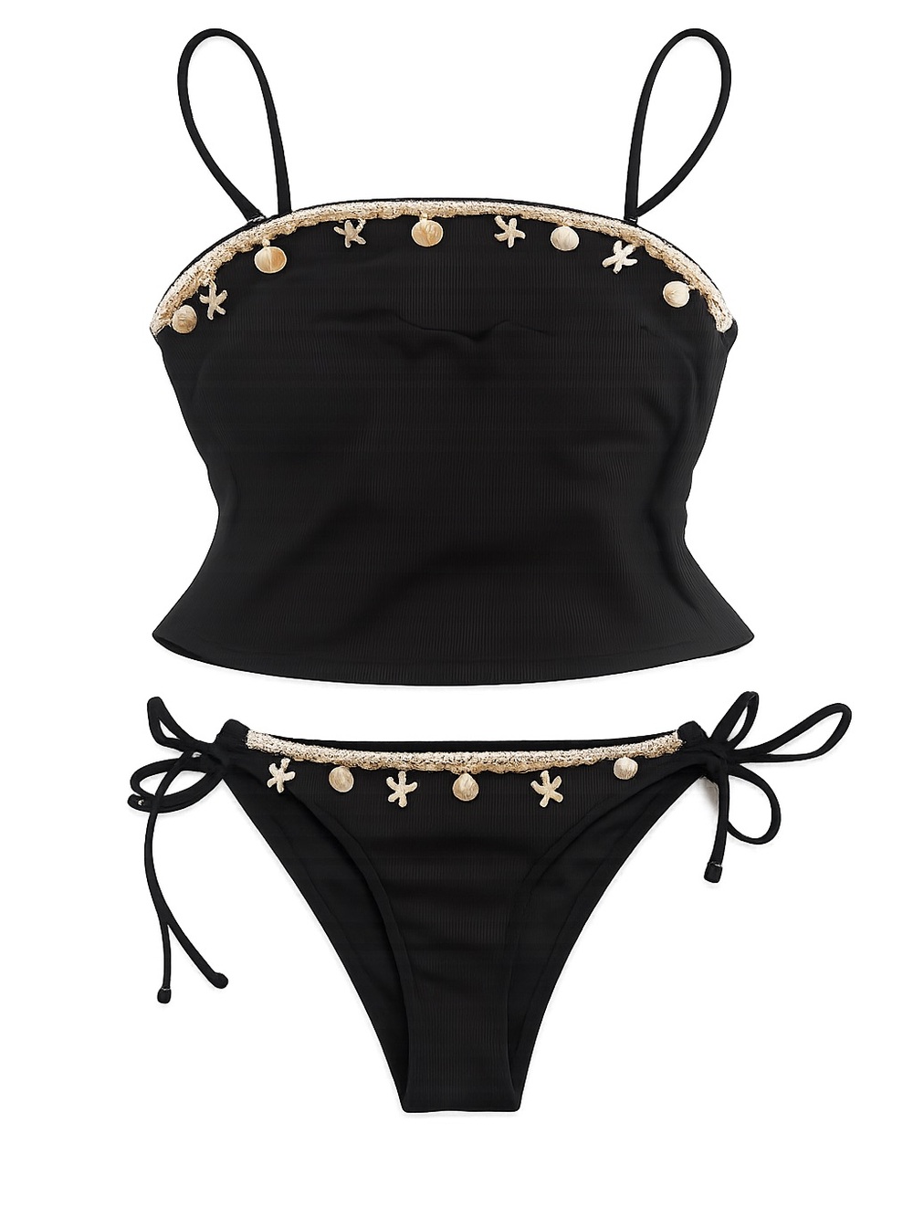 Black Bikini with Shell Charms 🐚 🖤